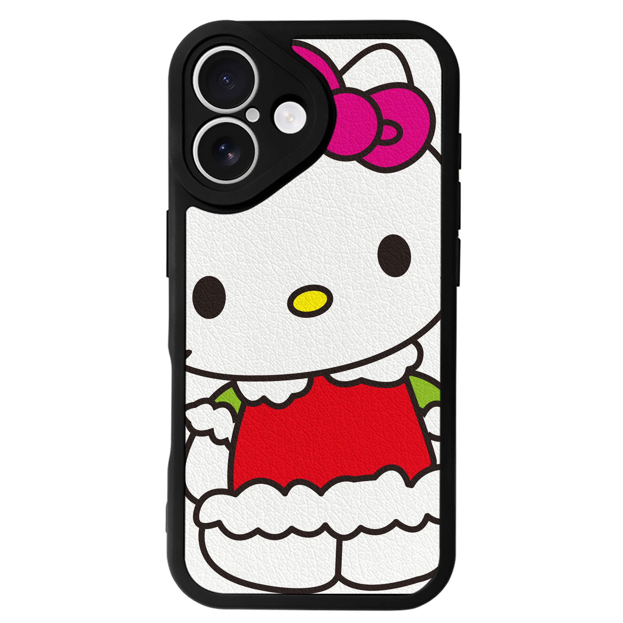 （画像用） Hello Kitty ハローキティ 【iPhone 16シリーズ対応】シリコンスマホケース（レザー調） 材質：シリコン